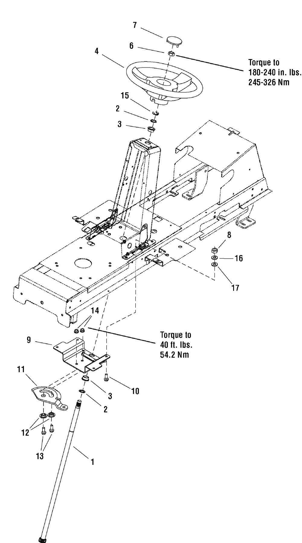 Steering Group Diagram and Parts List for 2690882-YB1840RDFR 2010 Briggs and Stratton Lawn Tractor